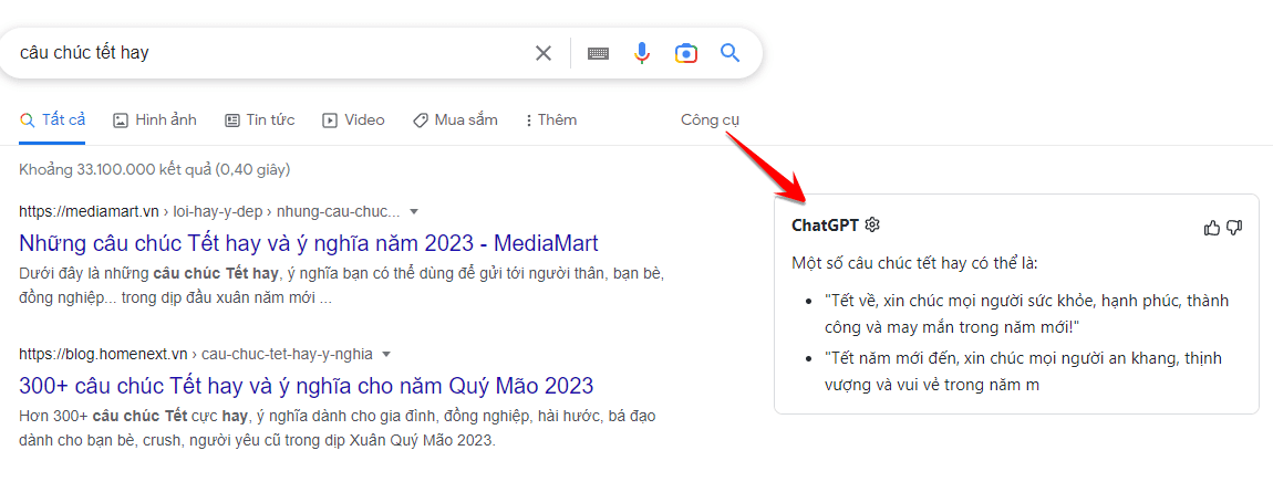 Tiện ích ChatGPT for Search Engines